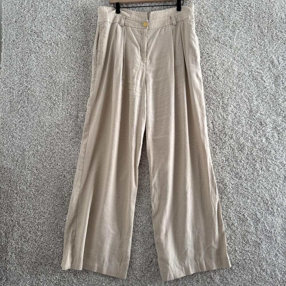 DONNA KARAN High Rise Wide-Leg Suit Pants Women's Size 14
